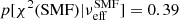 $ p[\chi^2 ({\mathrm{SMF}}) | \nu^{\mathrm{SMF}}_{\mathrm{eff}}]=0.39 $