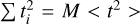 ${\rm{\Sigma }}\,t_i^2 = M lt; {t^2} > $