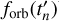 ${f_{{\rm{orb}}}}\left( {{{t'}_n}} \right)$