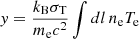 $$ \begin{aligned} y&= \frac{{k_{\rm B}}{\sigma _{\rm T}}}{{m_{\rm e}} c^2}\int dl\, n_{\rm e} T_{\rm e} \end{aligned} $$