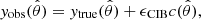 $$ \begin{aligned} { y}_{\rm obs}(\hat{\theta }) = { y}_{\rm true}(\hat{\theta })+\epsilon _{\rm CIB}c(\hat{\theta }), \end{aligned} $$
