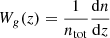 $$ \begin{aligned} W_g(z)&= \frac{1}{n_{\rm tot}}\frac{\mathrm{d}n}{\mathrm{d}z} \end{aligned} $$