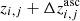 $ z_{i,j}+\Delta z^{\mathrm{asc}}_{i,j} $