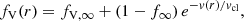 $$ \begin{aligned} f_{\rm V}(r) = f_{\mathrm{V},\infty } + (1 - f_\infty )\,e^{-{ v}(r)/{ v}_{\rm cl}} ,\end{aligned} $$