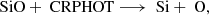 $$ \begin{aligned} \text{ SiO} + \text{ CRPHOT} \longrightarrow \text{ Si} + \text{ O}, \end{aligned} $$