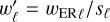 ${{w'}_\ell } = {w_{{\rm{E}}{{\rm{R}}_\ell }/{S_\ell }}}$