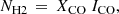 $$ \begin{aligned} N_{\rm H2}\,=\,X_{\rm CO}\ I_{\rm CO}, \end{aligned} $$