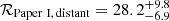 $ \mathcal{R}_\mathrm{{Paper~I},\,distant} = 28.2_{-6.9}^{+9.8} $