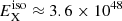 $ E_{\mathrm{X}}^{\mathrm{iso}} \approx 3.6~{\times}~10^{48} $