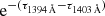 $ \mathrm{e}^{-(\tau_{1394\,\AA}-\tau_{1403\,\AA})} $