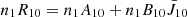 $ n_1R_{10}=n_1A_{10}+n_1B_{10}\bar{J}_{10} $