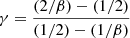 $$ \begin{aligned}\gamma =\frac{(2/\beta )-(1/2)}{(1/2)-(1/\beta )}\end{aligned} $$