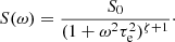 $$ \begin{aligned} S(\omega ) = \frac{S_0}{(1 + \omega ^2 \tau _{\rm e}^2)^{\zeta + 1}}\cdot \end{aligned} $$
