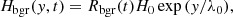 $$ \begin{aligned} H_{\mathrm{bgr} }({ y}, t)=R_{\mathrm{bgr} }(t)H_0\exp {({ y}/\lambda _0)}, \end{aligned} $$