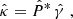 $$ \begin{aligned} \hat{\kappa }= \hat{P}^* \, \hat{\gamma }\;, \end{aligned} $$