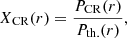 $$ \begin{aligned} X_{\rm CR}(r) = \dfrac{P_{\rm CR}(r)}{P_{\rm th.}(r)}, \end{aligned} $$