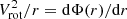 $ V_{\rm rot}^2/r = {\rm d}\Phi(r)/{\rm d}r $