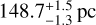 $148.7_{ - 1.3}^{ + 1.5}{\rm{pc}}$