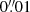 $ 0{{\overset{\prime\prime}{.}}}01 $