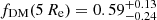 $ f_{\mathrm{DM}}(5\,R_{\mathrm{e}}) = 0.59^{+0.13}_{-0.24} $