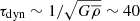 $ \tau_{\mathrm{dyn}}\sim 1/\sqrt{G\overline{\rho}}\sim 40 $