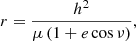 $$ \begin{aligned} r=\frac{h^{2}}{\mu \left( 1+e\cos \nu \right) }, \end{aligned} $$