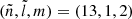 $ (\tilde{n}, \tilde{l}, m)=(13, 1, 2) $