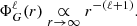 $$ \begin{aligned}&\Phi _G^{\ell }(r) \underset{r \rightarrow \infty }{\propto } r^{-(\ell +1)}. \end{aligned} $$