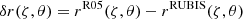 $$ \begin{aligned} \delta r(\zeta , \theta ) = r^\mathrm{R05} (\zeta , \theta ) - r^\mathrm{RUBIS} (\zeta , \theta ) \end{aligned} $$
