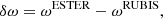 $$ \begin{aligned} \delta \omega = \omega ^\mathrm{ESTER} - \omega ^\mathrm{RUBIS} , \end{aligned} $$