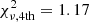 $ \chi_{\rm \nu,4th}^2=1.17 $