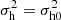 $ \sigma _{\mathrm{h}}^{2} =\sigma _{\mathrm{h0}}^{2} $