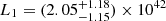 $ L_{1}=(2.05^{+1.18}_{-1.15})\times10^{42} $