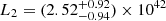 $ L_{2}=(2.52 ^{+ 0.92 }_{- 0.94 })\times10^{42} $