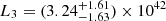 $ L_{3}=(3.24 ^{+ 1.61 }_{- 1.63 })\times10^{42} $