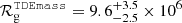$ \mathcal{R}_{\mathrm{g}}^{\tt TDEmass}=9.6^{+3.5}_{-2.5}\times10^6 $