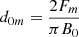$ d_{0m} = \frac{2F_m}{\pi B_0} $