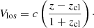$$ \begin{aligned} V_{\mathrm{los} }=c\left(\frac{z-z_{\rm cl}}{1+z_{\rm cl}}\right)\cdot \end{aligned} $$