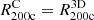 $ R_{\mathrm{200c}}^{\mathrm{C}}=R_{\mathrm{200c}}^{\mathrm{3D}} $