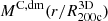 $ M^{\mathrm{C,dm}}(r/R_{\mathrm{200c}}^{\mathrm{3D}}) $