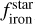$f_{{\rm{iron}}}^{{\rm{star}}}$