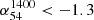 $ \alpha_{54}^{1400} < -1.3 $