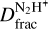 $D_{{\rm{frac}}}^{{{\rm{N}}_2}{{\rm{H}}^ + }}$
