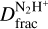 $D_{{\rm{frac}}}^{{{\rm{N}}_2}{{\rm{H}}^ + }}$