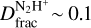 $D_{{\rm{frac}}}^{{{\rm{N}}_2}{{\rm{H}}^ + }} \sim 0.1$