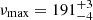 $ \nu_{\mathrm{max}}=191^{+3}_{-4} $