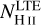 $N_{{\rm{H}}\,{\rm{II}}}^{{\rm{LTE}}}$