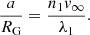 $$ \begin{aligned} \dfrac{a}{R_{\rm G}} = \dfrac{n_1v_\infty }{\lambda _1}. \end{aligned} $$