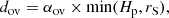 $$ \begin{aligned} d_{\rm ov} = \alpha _{\rm ov} \times \min (H_{\rm p},r_{\rm S}), \end{aligned} $$