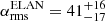 $ \alpha_{\mathrm{rms}}^{\mathrm{ELAN}}=41_{\mathrm{-17}}^{\mathrm{+16}} $